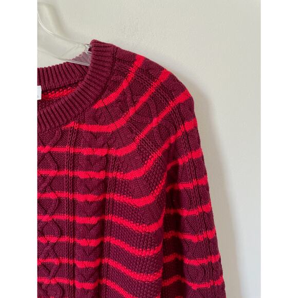 Gap Striped Pullover Cotton Heavy Sweater Red Size Small NEW with tags - Picture 3 of 8